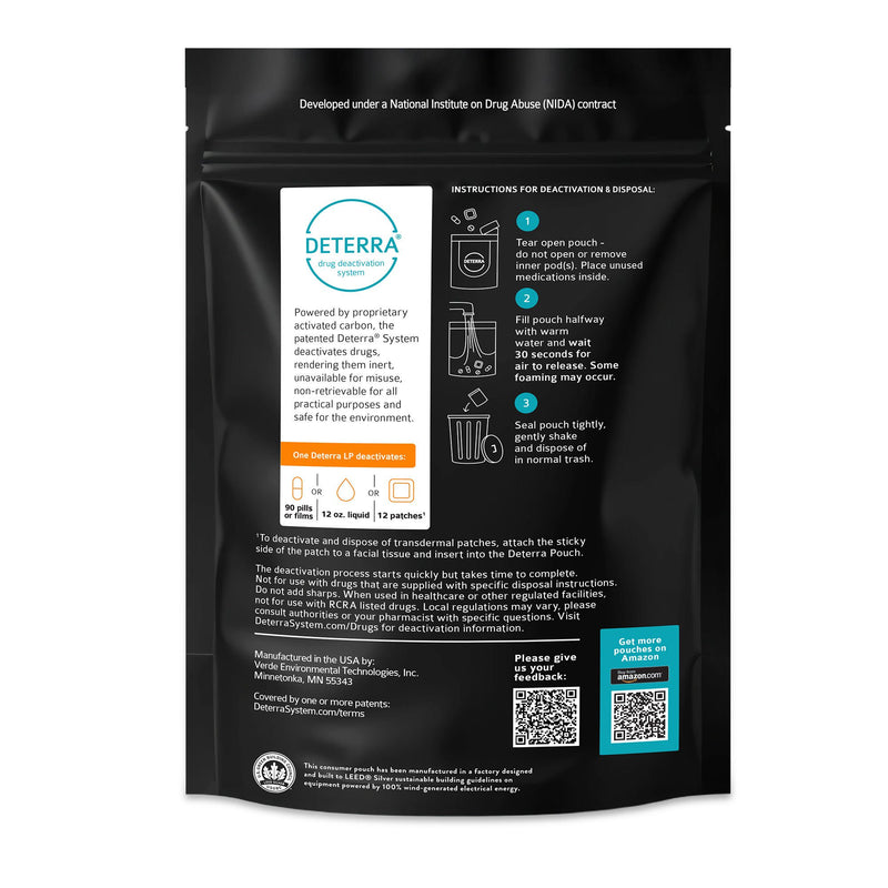 Deterra Drug Disposal Pouch for Disposal of Pharmaceuticals, Large