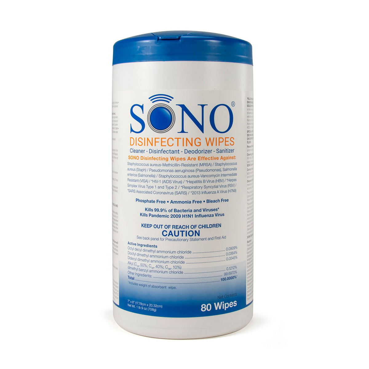 Sono Premoistened Surface Disinfectant Cleaner Wipes (Box of 480)
