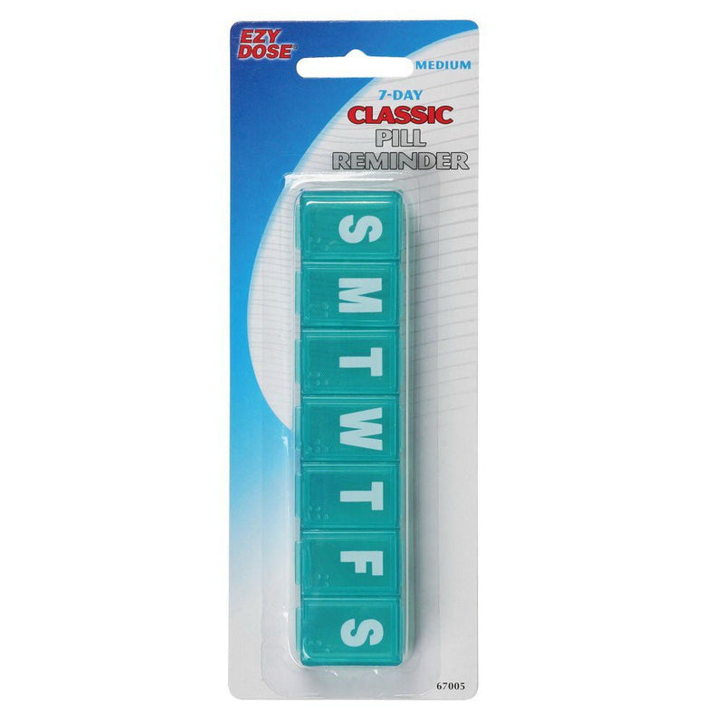 EZY Dose Classic Weekly Pill Organizer, Large Compartments, 1 x 1.25 x 6 Inch 