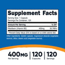 Nutricost Dietary Supplement nutricost Vitamin B2 Riboflavin Vitamin B2 400 mg Strength Capsule 120 Per Bottle (12/CS) 