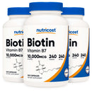 Dietary Supplement nutricost Biotin 10 mg Strength Capsule 240 Per Bottle (Case of 2880)