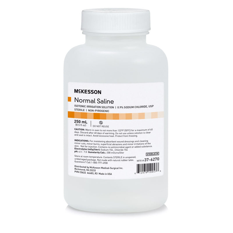 McKesson Saline Irrigation Solution, 250 mL Bottle (Case of 24)