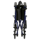 Transport Chair drive 17 Inch Seat Width Fixed Arm Height Swing-Away Footrest Aluminum Frame with Blue Finish