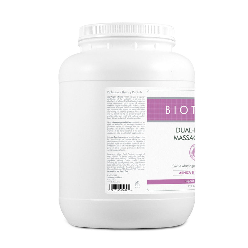 Biotone Dual-Purpose Massage Crème with Arnica and Ivy Extracts, 1-gallon Jar
