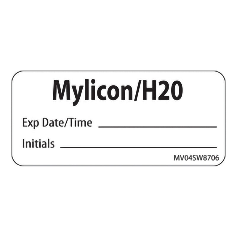 Drug Label PDC Anesthesia Label Mylicon/H20 ExpDate/Time_ Initials_ White 1 X 2-1/4 Inch