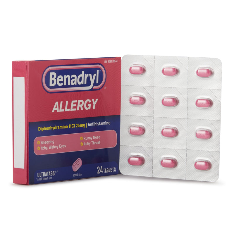 J & J Sales Benadryl Diphenhydramine Allergy Relief (24/CT) 