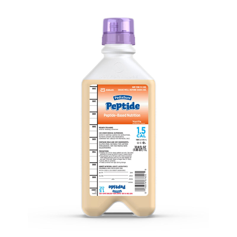 PediaSure Peptide 1.5 Cal Peptide-Based Nutrition, Vanilla, 33.8-oz. bottle (Case of 8) 