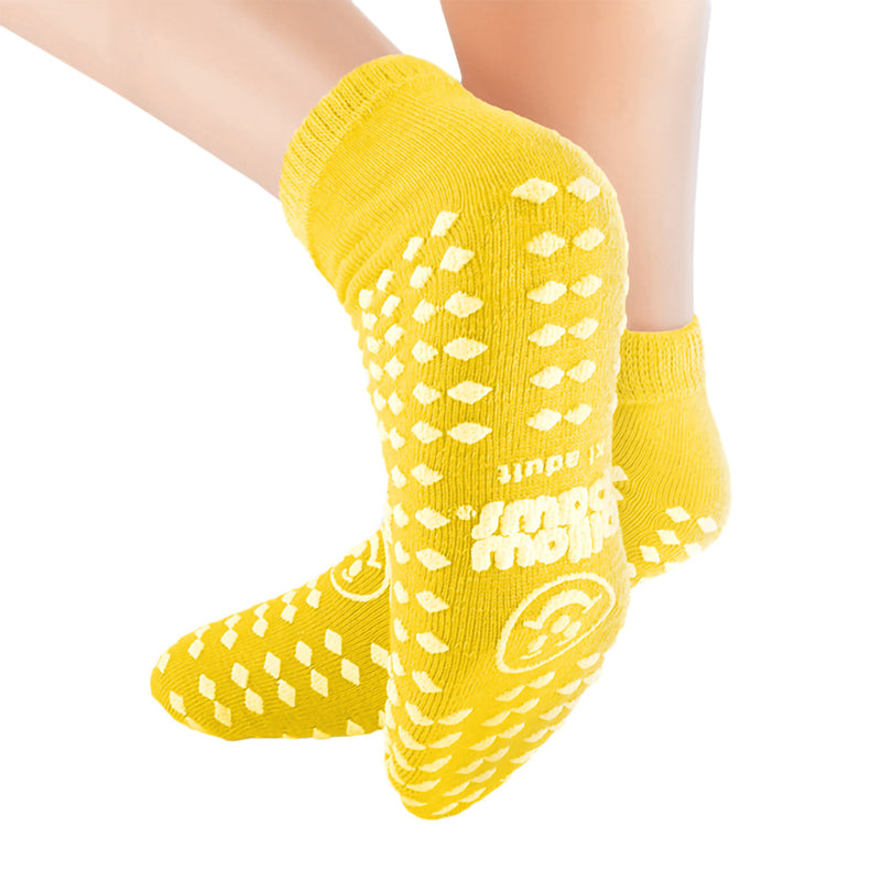 Pillow Paws Risk Alert Terries Slipper Socks, One Size Fits Most, Yellow (Case of 48 Pairs)