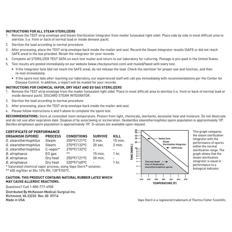 McKesson Sterilizer Monitoring Mail-In Service (4/CS)