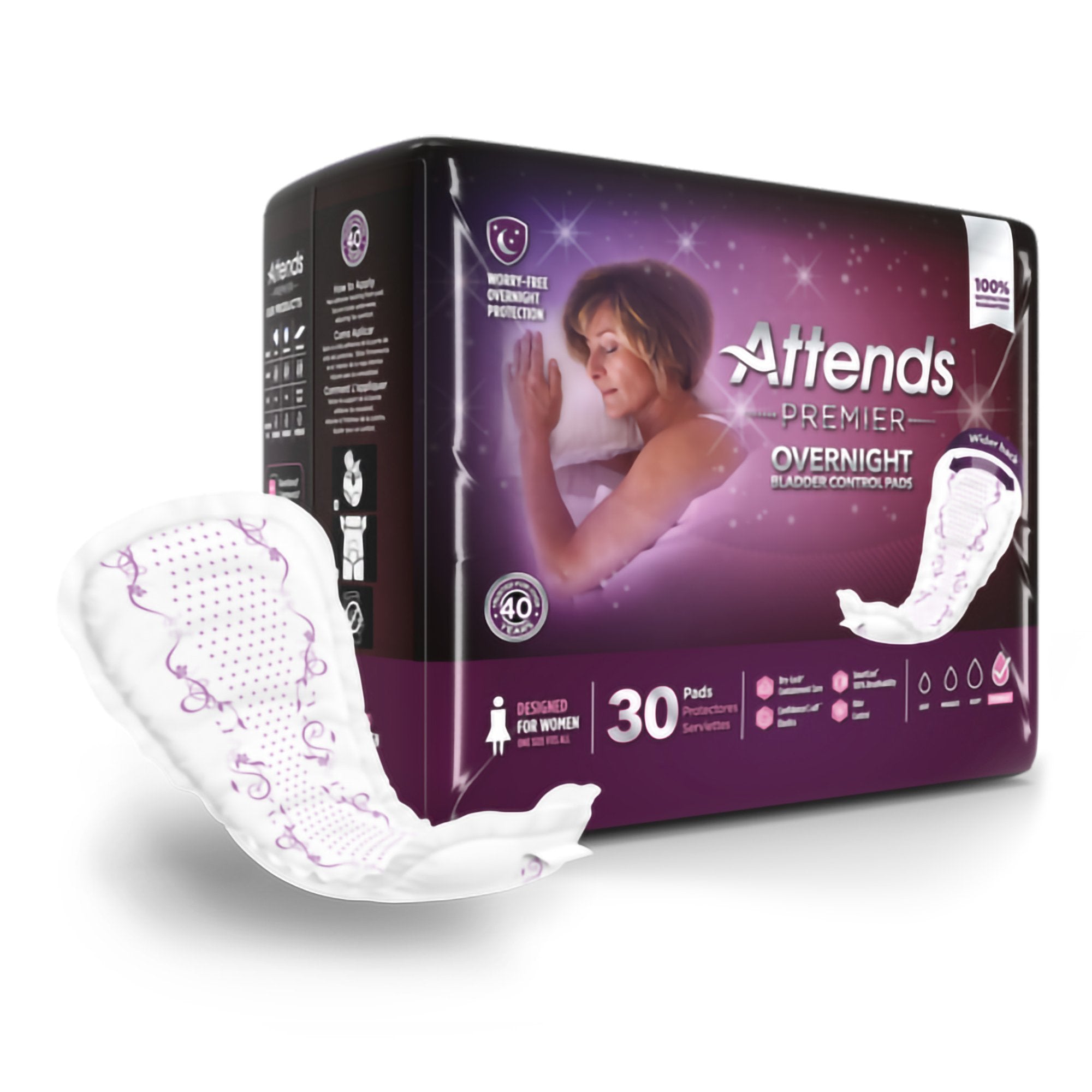 Attends Healthcare Products Attends Premier Overnight Bladder Control Pads (120/CS)