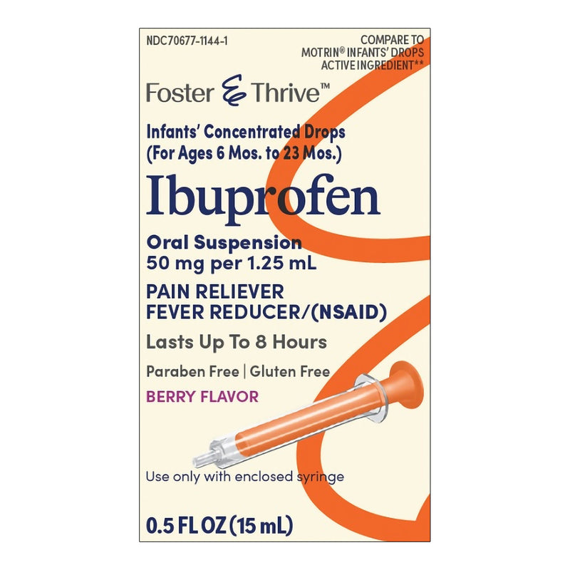 Foster & Thrive Ibuprofen 50 mg Per 1.25 mL Infants' Concentrated Drops Berry (Each)
