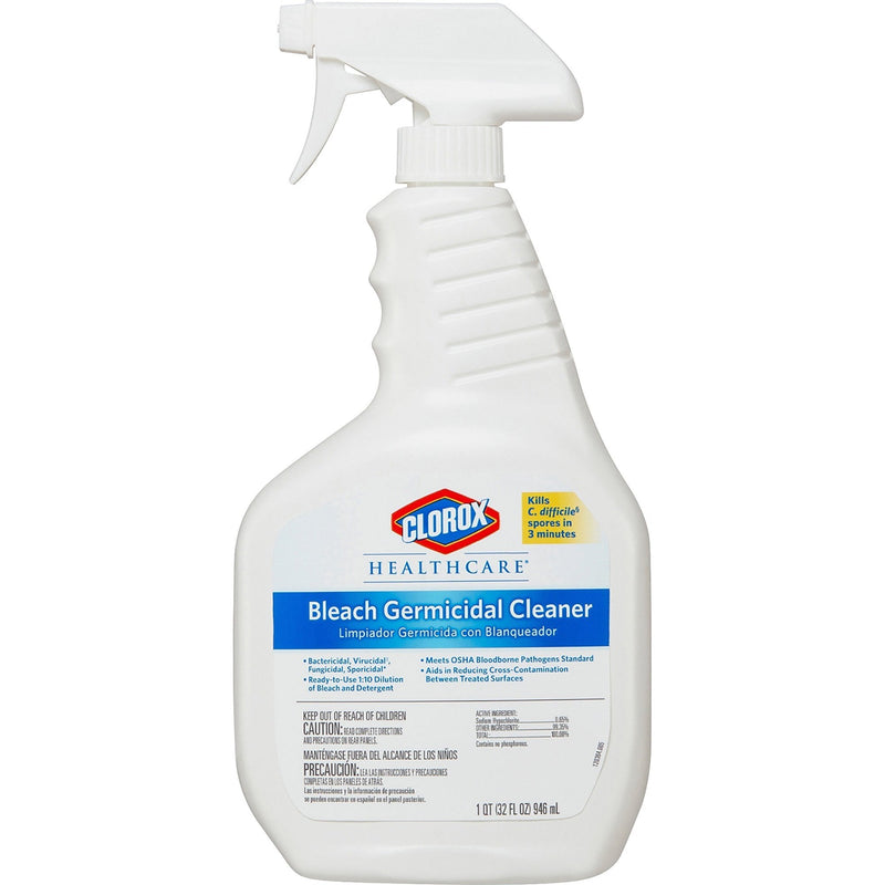 RJ Schinner Co Surface Disinfectant Cleaner Clorox Healthcare Bleach Germicidal Trigger Spray Liquid 32 oz. Bottle Fruity Floral Bleach Scent NonSterile (6/CS)