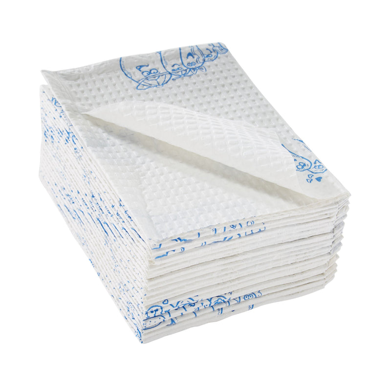McKesson Nonsterile White / Blue Cartoon Toes Procedure Towel, 13 x 18 Inch (Case of 500)