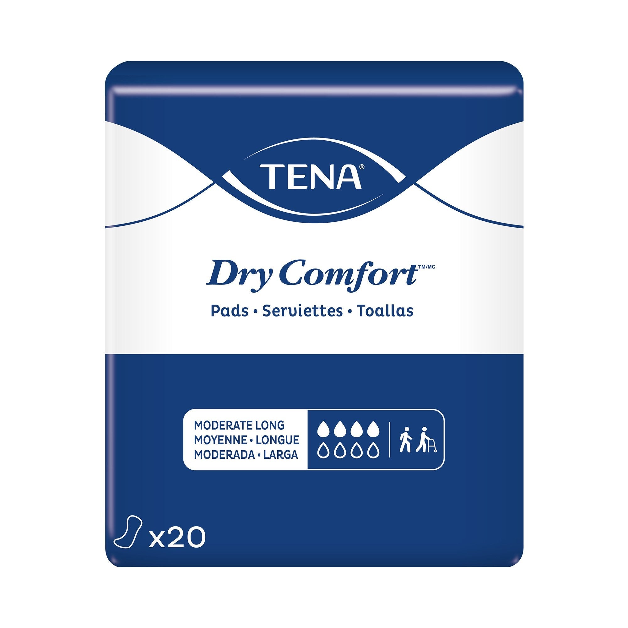 Essity HMS North America Inc Bladder Control Pad TENA Dry Comfort 12 Inch Length Moderate Absorbency Super Absorbent Core One Size Fits Most (120/CS) 