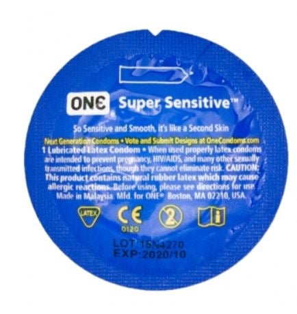One Super Sensitive Lubricated Rubber Condom (Case of 1000)