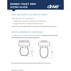 Hinged Raised Toilet Seat drive 3-1/2 Inch Height Elongated 250 lbs. Weight Capacity (Each)