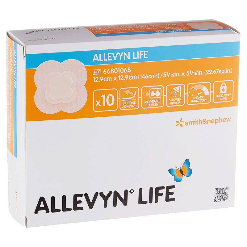 Allevyn Life Silicone Adhesive with Border Silicone Foam Dressing, 5¾ x 5¾ Inch (Case of 50)