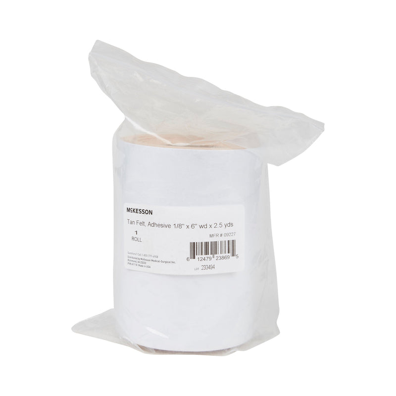 McKesson Tan Wool / Rayon Adhesive Orthopedic Felt Roll, 6 Inch x 2.5 Yard (Case of 20 Rolls)
