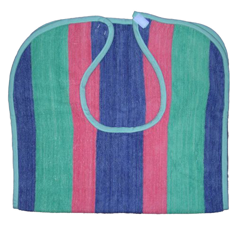 Bib Hook and Loop Closure Reusable Terry Cloth Striped (Dozen)