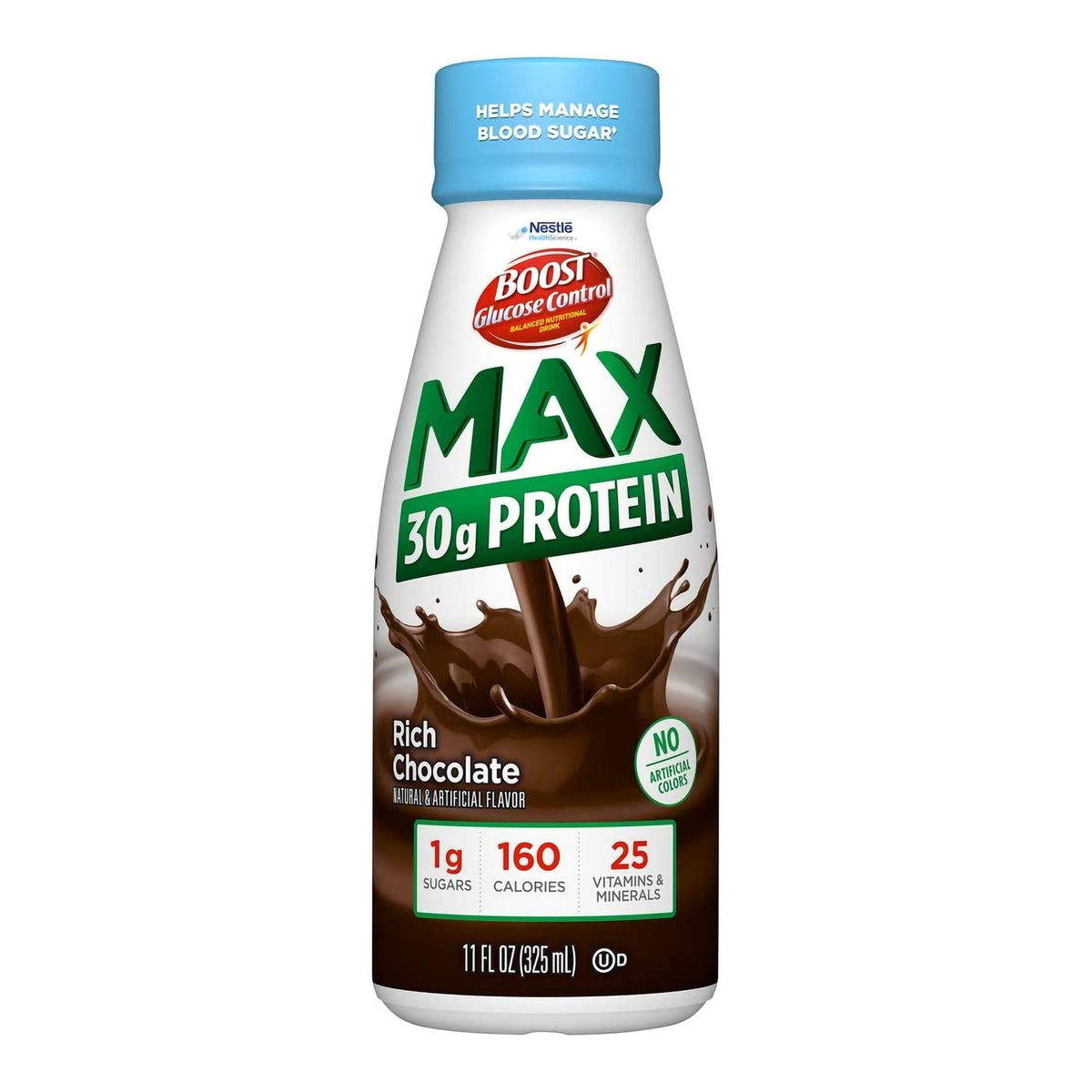Boost Glucose Control Max Chocolate Balanced Nutritional Drink, 11-ounce Bottle (Case of 12)