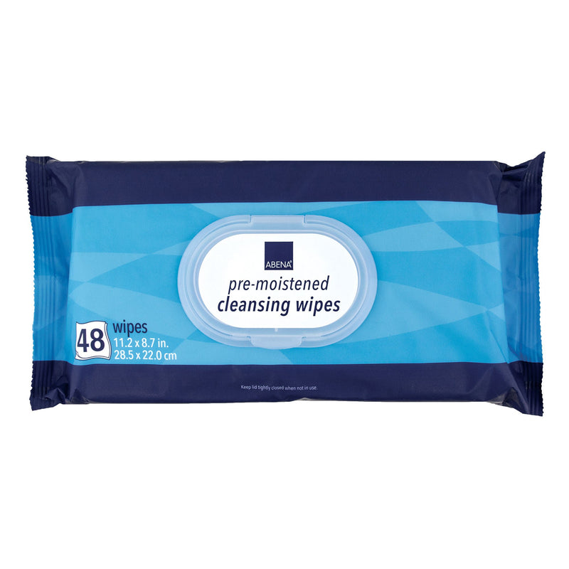 Abena Scented Pre-Moistened Cleansing Wipes, Soft Pack (Pack of 48)