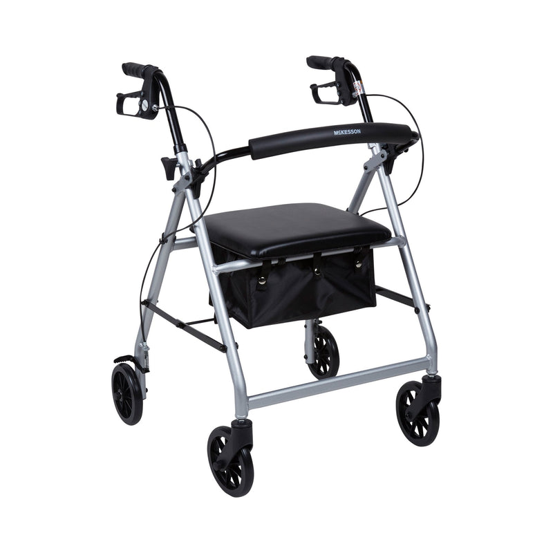 McKesson Brand McKesson Folding Aluminum Four-Wheel Rollator, Silver 