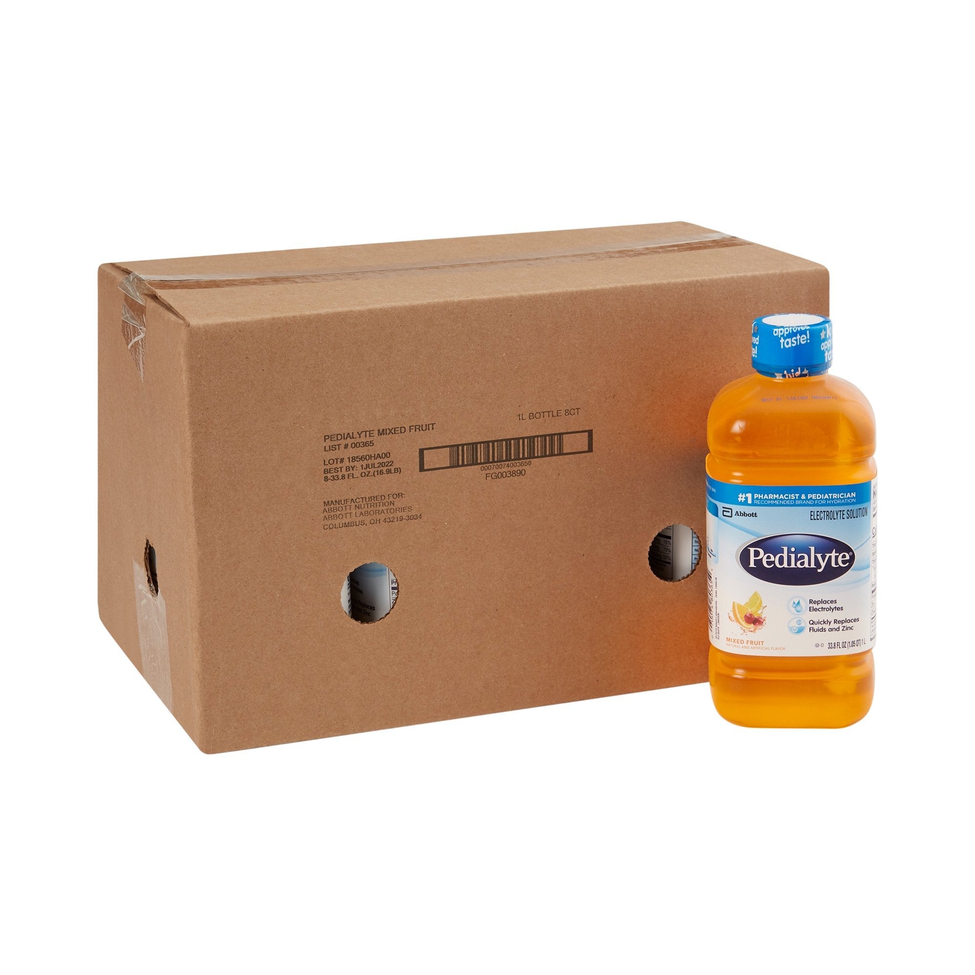 Abbott Nutrition Pedialyte Mixed Fruit Electrolyte Solution, 1 Liter Bottle (8/CS) 