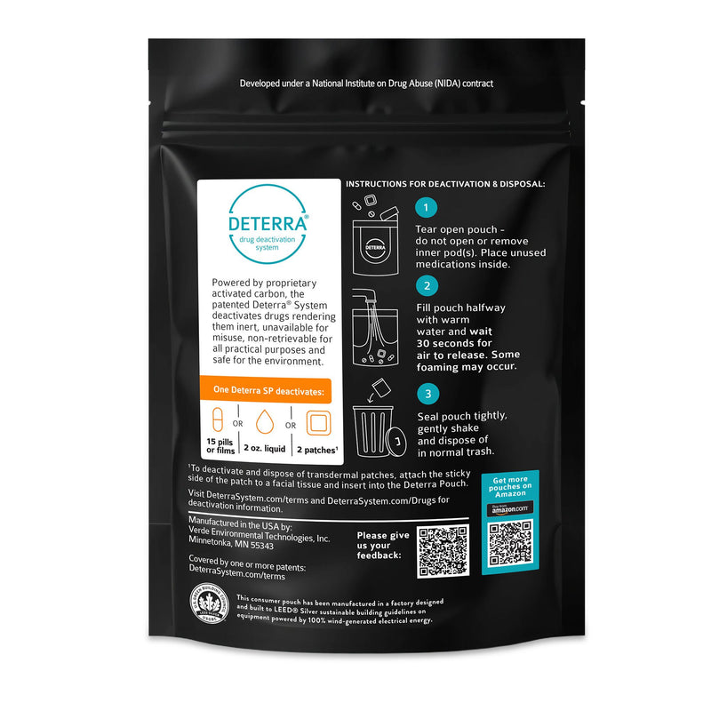 Deterra Drug Disposal Pouch for Disposal of Pharmaceuticals, Small