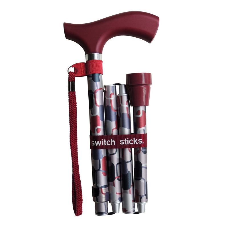 Mabis Healthcare Switch Sticks Folding Cane, Berlin Print 
