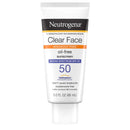 Neutrogena Clear Face Oil-Free Sunscreen, SPF 50 (Each)