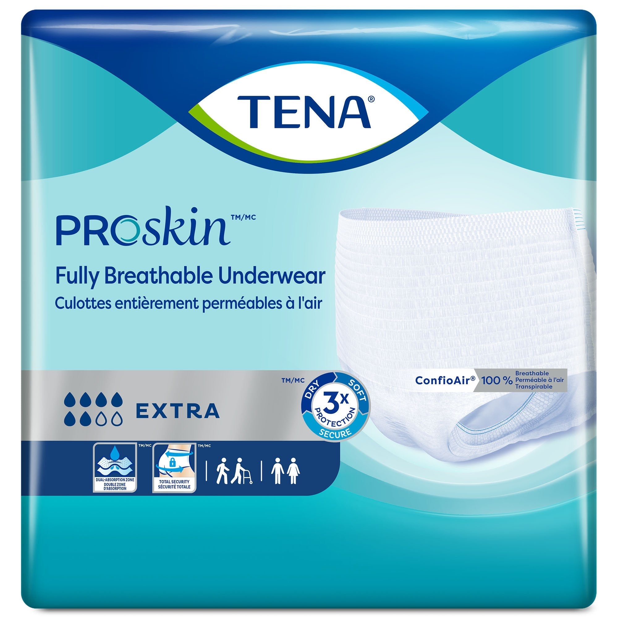 Essity HMS North America Inc Tena ProSkin Extra Fully Breathable Absorbent Underwear, 2X-Large (48/CS) 