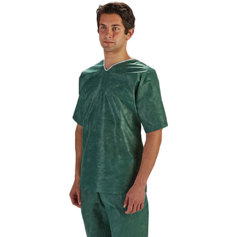Molnlycke Barrier Extra Comfort Scrub Shirt, Green, X-Large (48/CS) 