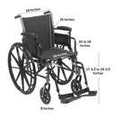 McKesson Brand McKesson Manual Lightweight Wheelchair, 18 Inch Seat Width 