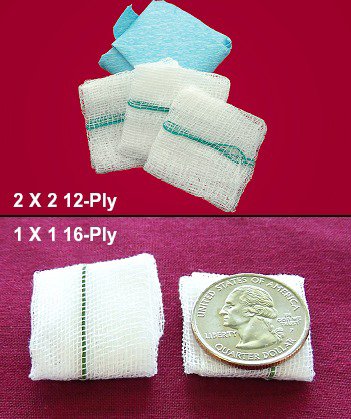 First Aid Gauze Sponge Fabco ORS 2 X 2 Inch 12-Ply Sterile X-Ray Detectable 10 per Pouch (500/CS)