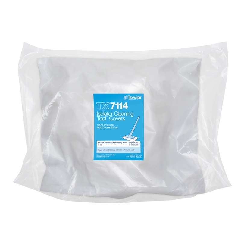 Cleanroom Mop Head Cover / Pad Kit Texwipe Mini AlphaMop White Polyester Disposable (Case of 72)