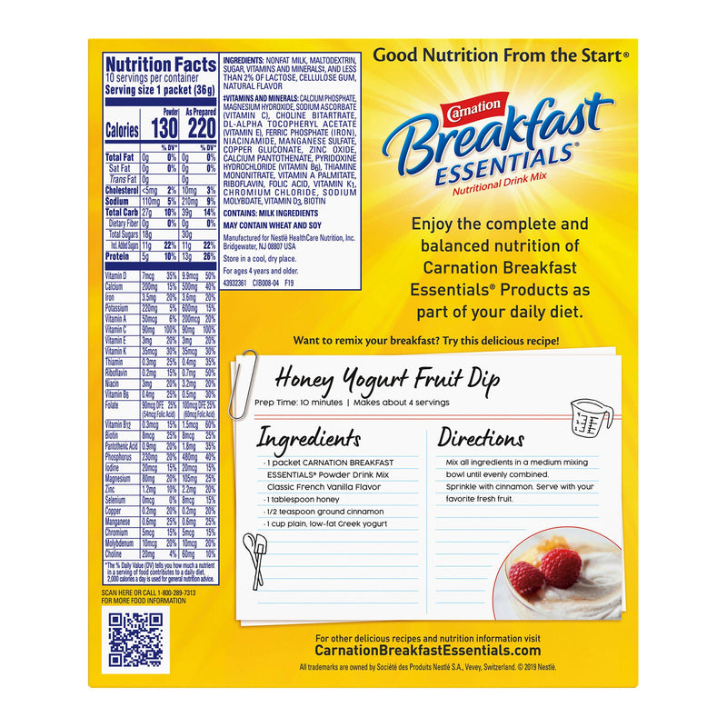 Carnation Breakfast Essentials Vanilla Nutritional Drink (10/BX)