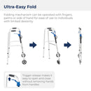 drive Aluminum Dual Release Folding Walker, 32 – 39 Inch Height