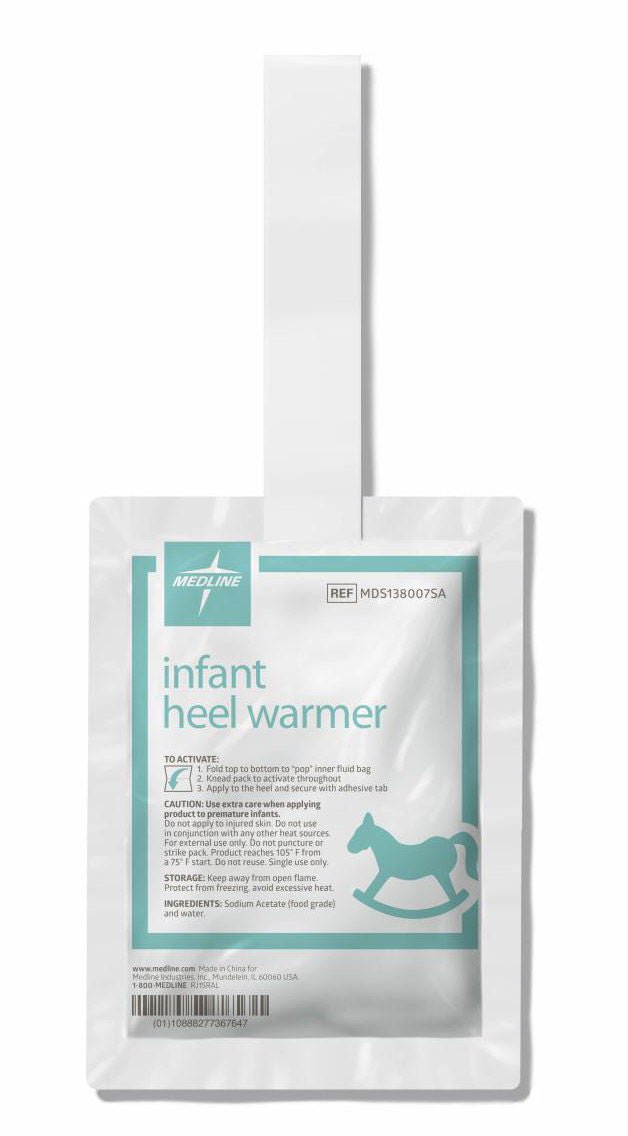Instant Infant Heel Warmer Medline Heel One Size Fits Most Plastic Cover / Gel Disposable (Case of 100)