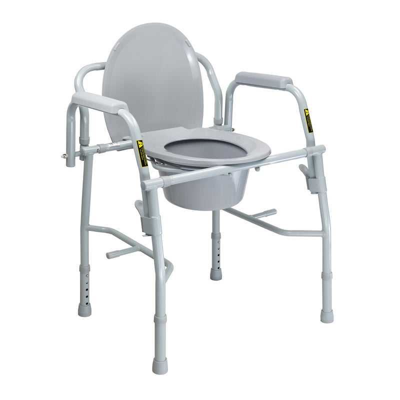 McKesson Brand McKesson Non-Folding Steel Frame Commode Chair, 13.75 in. Seat Width 