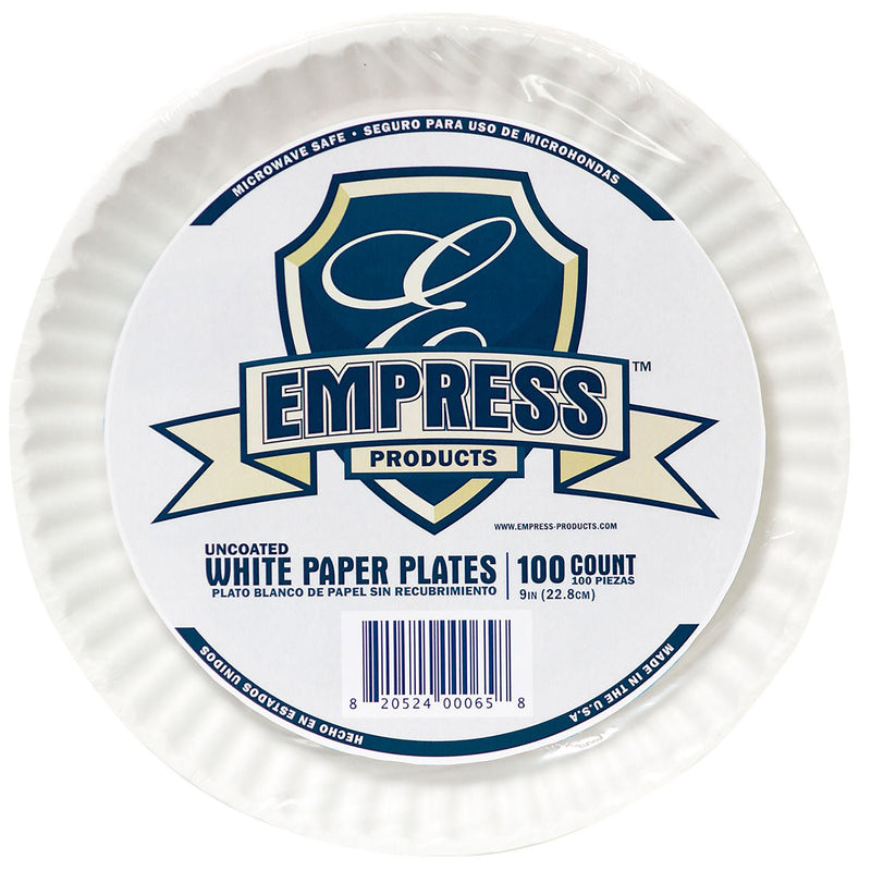 Empress White Paper Plate, 9-Inch (Case of 1440)