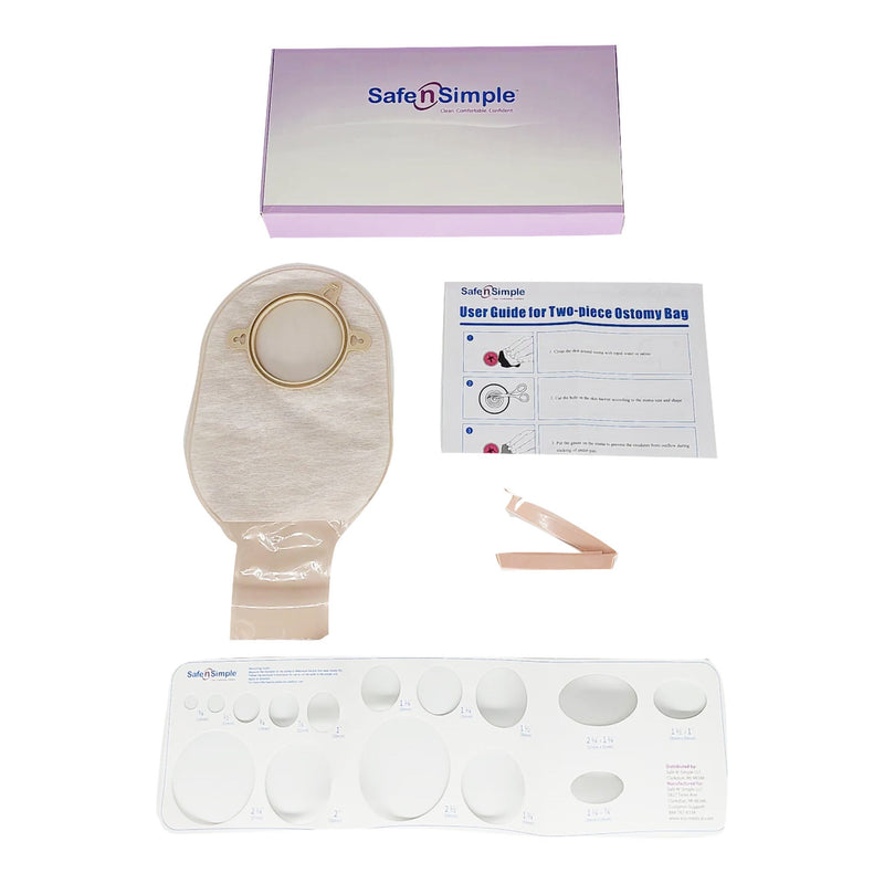Ostomy Pouch Safe n Simple Two-Piece System 12 Inch Length Without Barrier Drainable (Case of 80)
