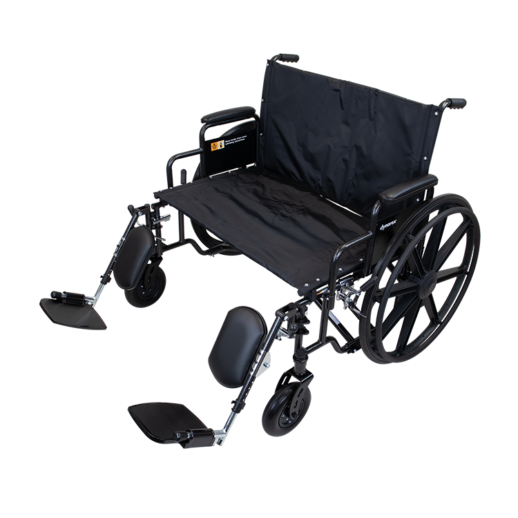 Dynarex Bariatric HD Wheelchair with Elevating Leg Rest  30" × 20"