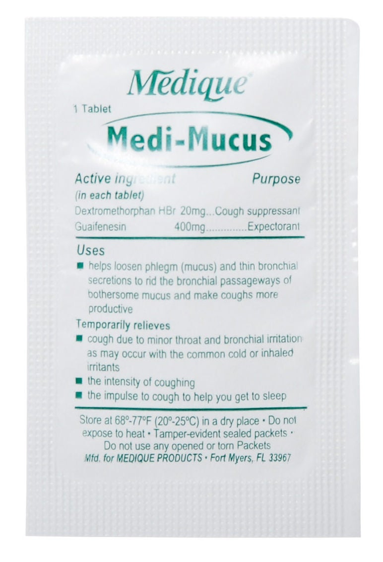 Medique Medi-Mucus Cough Suppressant and Expectorant Cold & Cough Relief Tablet (50/BX)