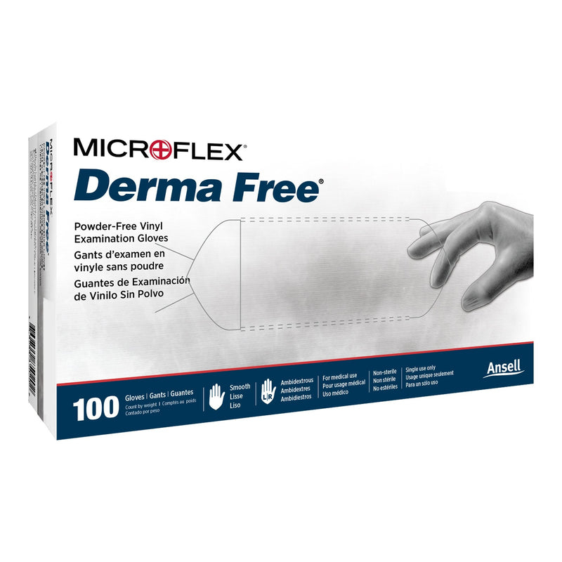 Microflex Medical Derma Free Vinyl Exam Glove, Extra Large, Clear (1000/CS)