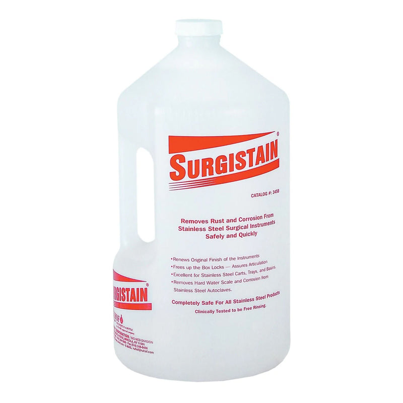 Surgistain Stain Remover for Instruments and Medical Equipment, 1-gallon Jug (Case of 4 Gallons)