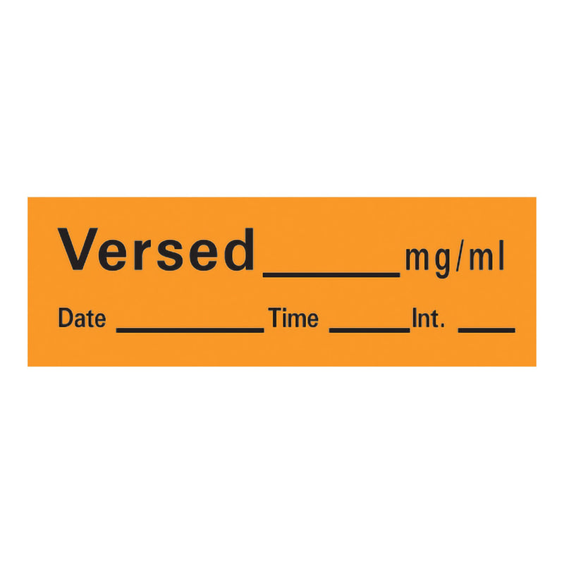Timemed Anesthesia Label Tape, Versed, 1/2 x 1-1/2 Inch (Roll of 333)