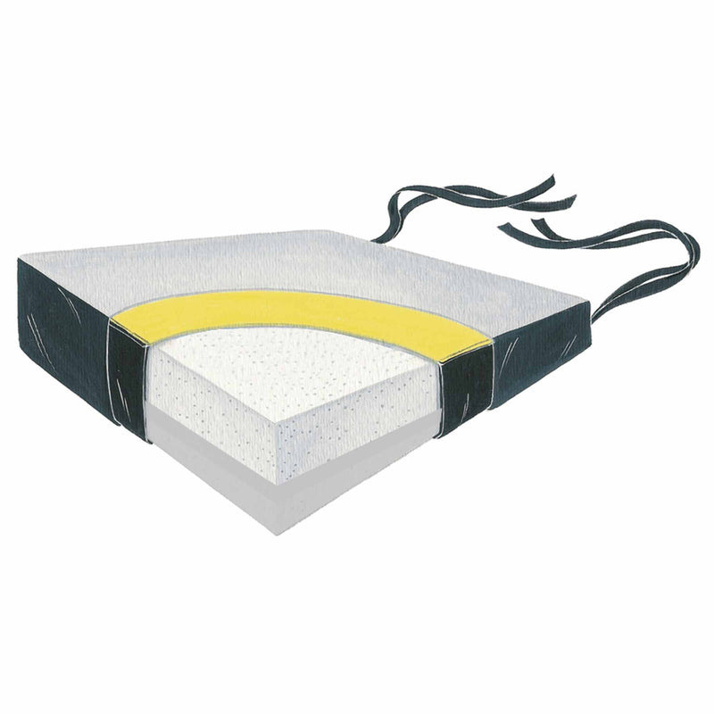SkiL-Care Wheelchair Wedge Seat Cushion, 18 x 16 x 4 Inch, Black (Each)