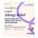 Foster & Thrive 24 Hour Allergy Relief Fexofenadine HCl USP 180 mg Tablets 