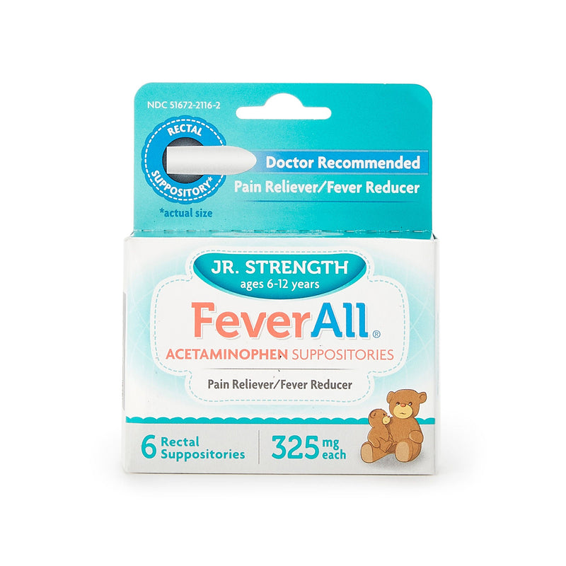 FeverAll Acetaminophen Rectal Suppository (Box of 6)