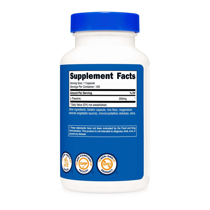 Nutricost nutricost L-Theanine 200mg, 120 Capsules, nonGMO, Gluten Free (12/CS) 